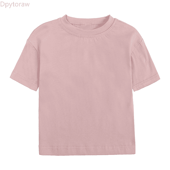 Dpytoraw Toddler Kids Baby Boys Girls Solid Basic Short Sleeve Crewneck T Shirts Tops Tee Clothes For Children Girls Tee Size Pink 6-12 Months