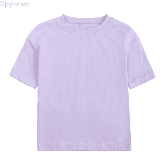 Dpytoraw Toddler Kids Baby Boys Girls Solid Basic Short Sleeve Crewneck T Shirts Tops Tee Clothes For Children Girls Tee Size Purple 6-12 Months