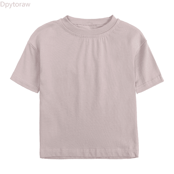 Dpytoraw Toddler Kids Baby Boys Girls Solid Basic Short Sleeve Crewneck T Shirts Tops Tee Clothes For Children Girls Tee Size Yellow 6-12 Months