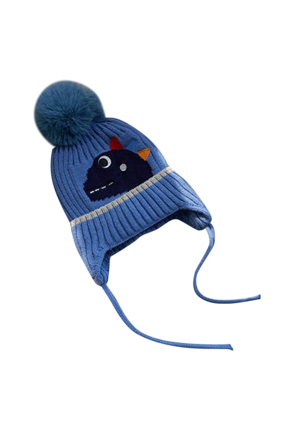 Toddler Kids Baby Girls Boys Animal Dinosaur Soft Warm Knit Hat Kids Winter Hat With Fleece Cap Size One Size