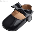 thumbnail image 1 of Dpytoraw Toddler Kids Baby Girls Patent Leather Cute Bow FirstWalk Hook&Loop Casual Shoes Baby Walking Shoes Size Black 2, 1 of 4
