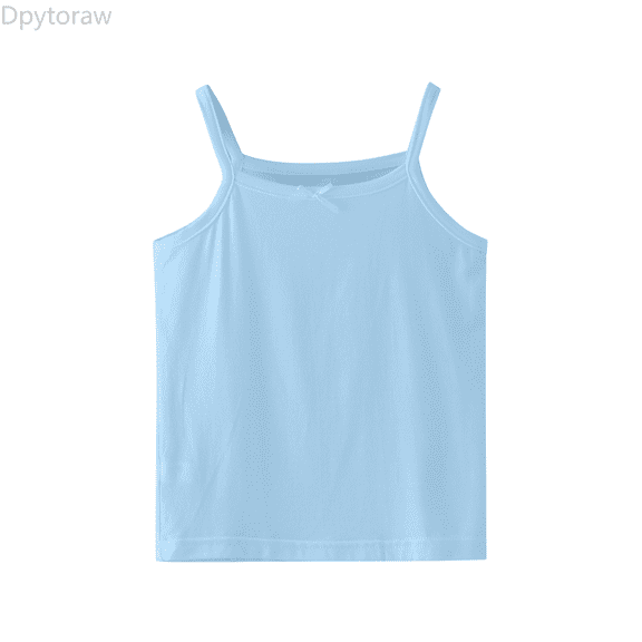 Dpytoraw Toddler Kids Girls Dance Tank Top Racerback Crop Tank Top Soild Sleeveless Sports Dance Top Ballet Gymnastics Dancewear Girl Vest‌ Size Blue 5-6 Years
