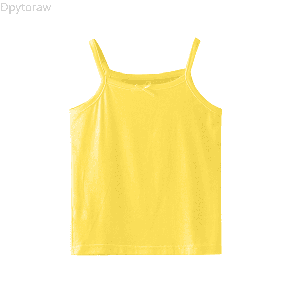 Dpytoraw Toddler Kids Girls Dance Tank Top Racerback Crop Tank Top Soild Sleeveless Sports Dance Top Ballet Gymnastics Dancewear Girl Vest‌ Size Yellow 2-3 Years