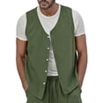 thumbnail image 1 of Dpytoraw Vest Men Lapel Sleeveless Slim Fit For Men With Vintage Casual Vests, 1 of 4