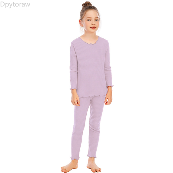 Dpytoraw Warm Underwear Set Big Children Girls Base Long Girls Winter Warm Underwear Comfortable Breathable Thick Autumn And Winter Back to school outfits 2026 Size Purple 6-7 Years