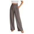 thumbnail image 1 of Dpytoraw Wide Leg Dress Pants Women's High Waisted Dressy Trousers Coffee, 1 of 4