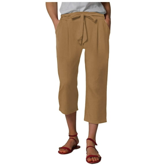 Dpytoraw Women High Waisted Wide Leg Pants Fashion Drawstring Elastic Trousers Comfy Straight Leg Long Pants With Pockets Moisture Wicking Casual Pants Women Yellow XXL