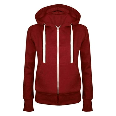 Dpytoraw Women Long Sleeve Patchwork Solid Color Hooded Zipper Casual Sport Coat