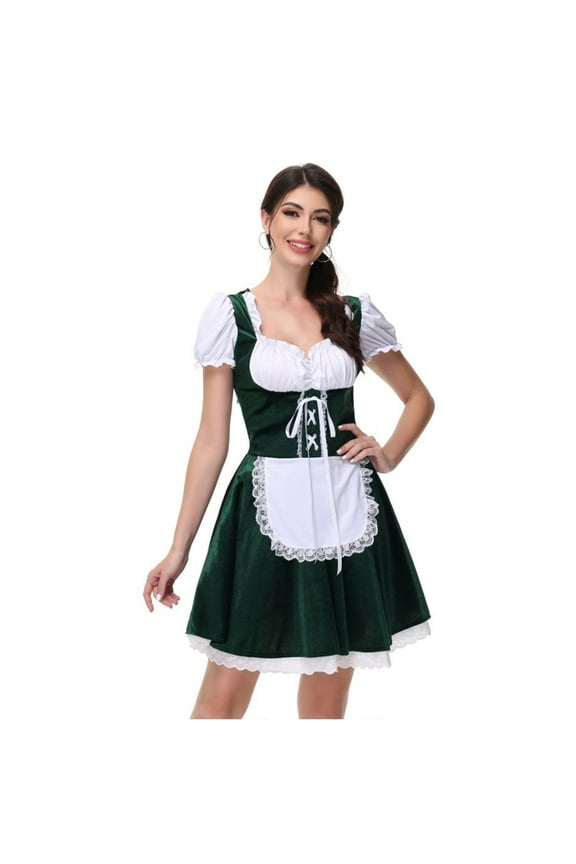 Women Octoberfest Dirndl Dress Traditional German Festival Performance Clothes