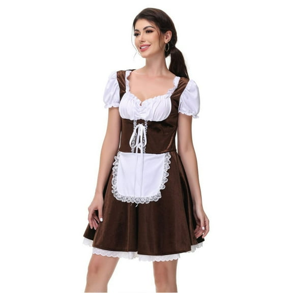 Dpytoraw Women Octoberfest Dirndl Dress Traditional German Festival Performance Clothes