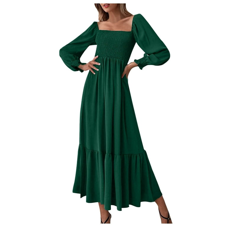 Dpytoraw Women's 2024 Fall Casual Long Sleeve Maxi Dress