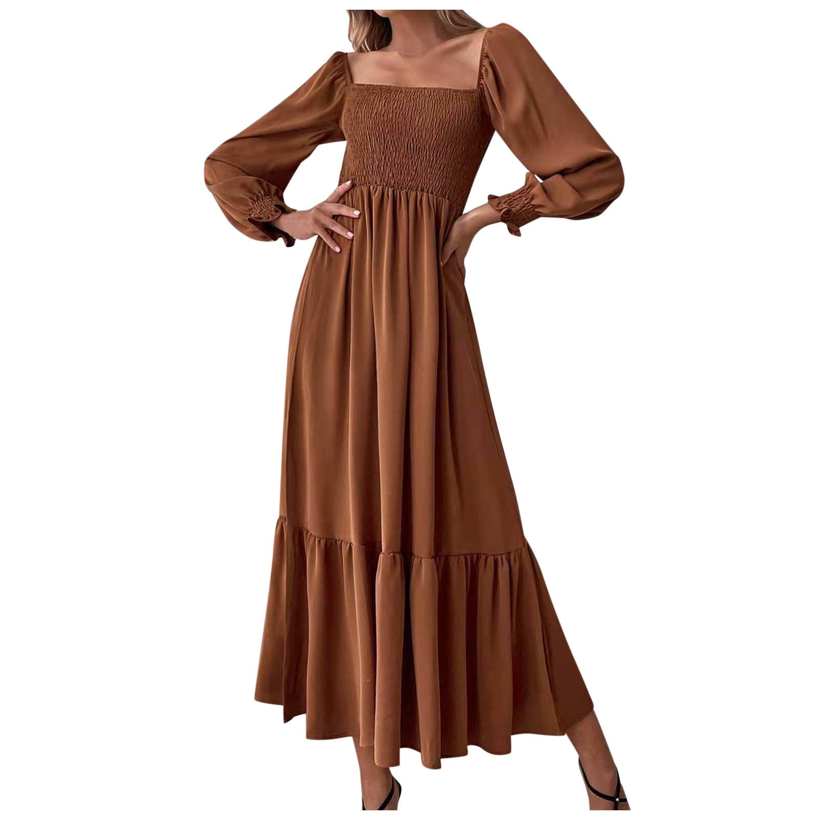 Dpytoraw Women's 2024 Fall Casual Long Sleeve Maxi Dress Dpytoraw Women's 2024 Fall Casual Long Sleeve Maxi Dress