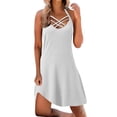 thumbnail image 1 of Dpytoraw Women's 2025 Spring And Summer Solid Color Fashion Casual Strap Dress Beach Dress Women’s Cocktail Dresses for Weddings, 1 of 5