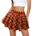 thumbnail image 1 of Dpytoraw Women's Casual Fashion Skirt Milk Silk Pleated Skirt Plaid Digital Printing Skirt High Waist Bodycon Skirt Blue, 1 of 3