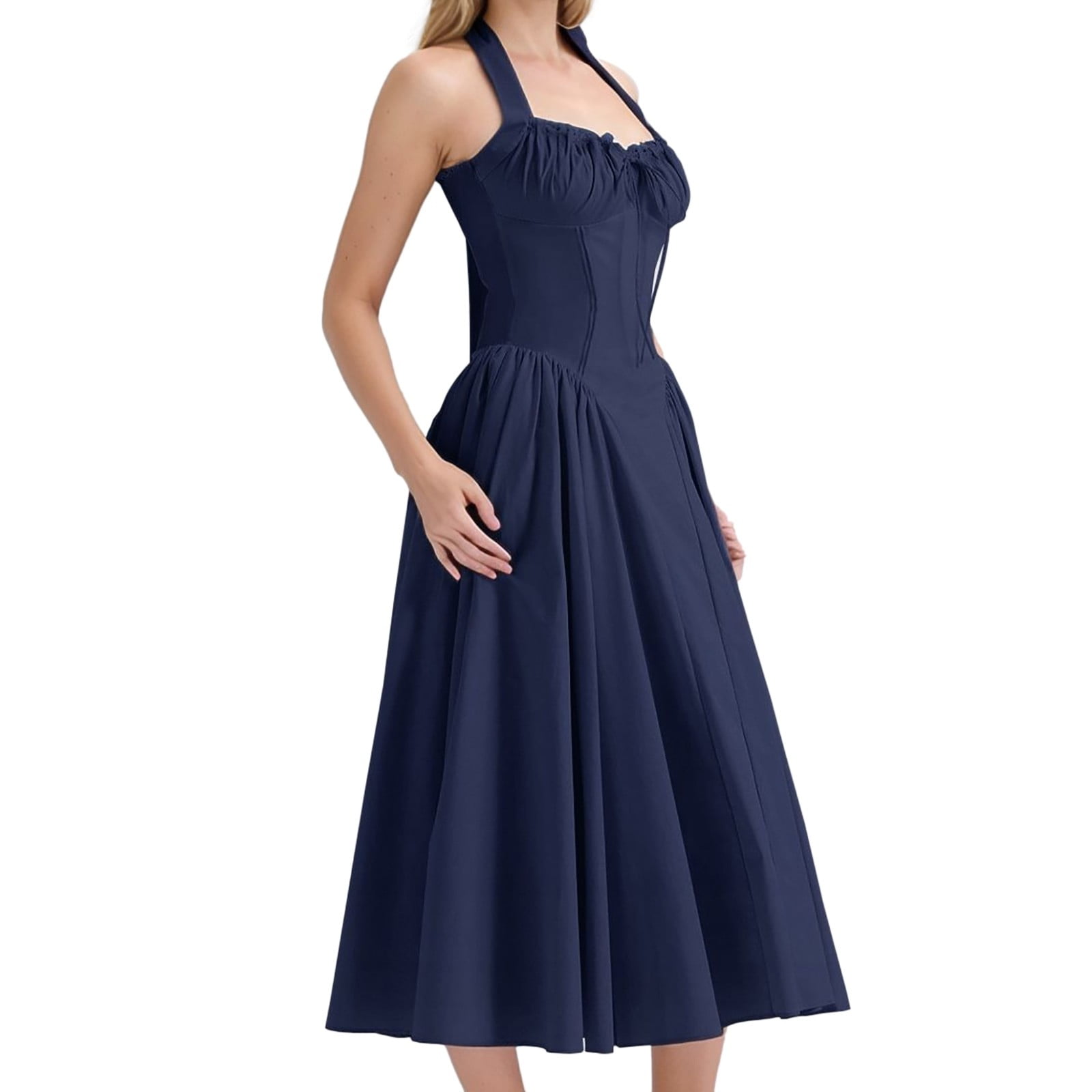Dpytoraw Women's Casual Fashion Slim Fit Long Dress With Lace Dress Womens Sustainable Organic Cotton Dresses, Size: Small, Brown