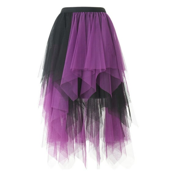 Dpytoraw Women's Casual Skirt A Line Midi Skirt For Summer & Spring Stretchy Denim Skirt with Pockets Purple