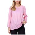 thumbnail image 1 of Dpytoraw Women's Casual V Neck Pullover 3 4 Sleeve Solid Color Base Top Plus Size Tops, 1 of 5