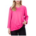 thumbnail image 1 of Dpytoraw Women's Casual V Neck Pullover 3 4 Sleeve Solid Color Base Top Plus Size Tops, 1 of 5