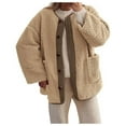 thumbnail image 1 of Dpytoraw Women's Cozy Winter Jacket Casual Long Sleeve Buttoned Fleece Coat, 1 of 5