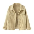 thumbnail image 1 of Dpytoraw Women's Fashion Casual Colorful Solid Size Large Pocket Button Denim Coat Women's Short Coat Women's Denim Jackets, 1 of 5
