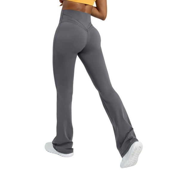 Dpytoraw Women's Flare Yoga Pants High Waisted Leggings Workout Casual Bootcut Pants Lounge Pants Women Grey XXL