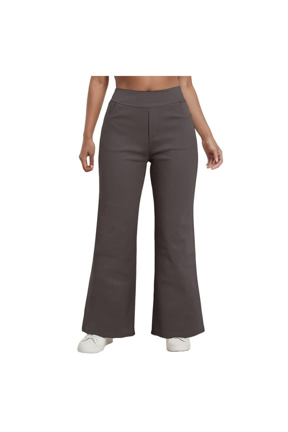 Women's Jeans Stylish Slim Fit Wide Leg Trousers Casual Work Pants Women Bronze S