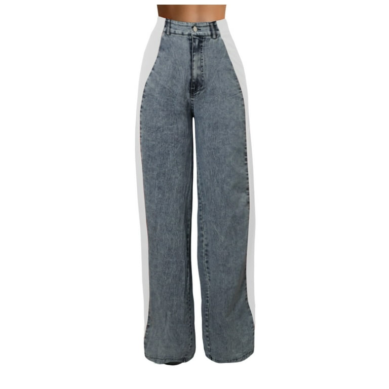 Jeans with colored stripes best sale