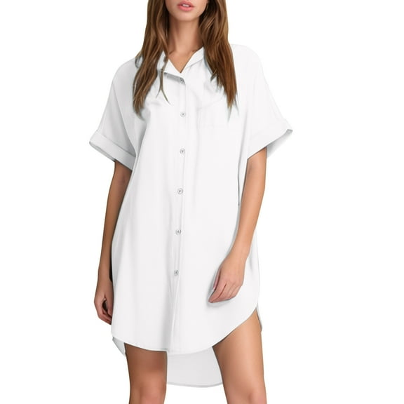 Dpytoraw Women's Linen Beach Cover Up Dress With Button Closure Casual Swimwear Shirt For Summer Maxi Dresses for Women