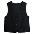 thumbnail image 1 of Dpytoraw Women's Linen Vest Casual Sleeveless Cardigans Jacket Loose And Thin Casual Vest Top, 1 of 5