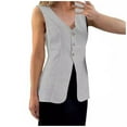 thumbnail image 1 of Dpytoraw Women's Long Linen Vest Summer Casual Sleeveless, 1 of 4
