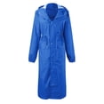 thumbnail image 1 of Dpytoraw Women's Long Raincoat Lightweight Hooded Raincoat With Elastic Hood And Drawstring Waist (with Pockets And Hood), 1 of 5