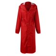 thumbnail image 1 of Dpytoraw Women's Long Raincoat Lightweight Hooded Raincoat With Elastic Hood And Drawstring Waist (with Pockets And Hood), 1 of 5
