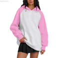 thumbnail image 1 of Dpytoraw Women's Oversized Hoodie, Fleece Pullover Sweatshirt for Fall Fashion Pink M, 1 of 7