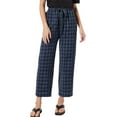thumbnail image 1 of Dpytoraw Women’s Plaid Relaxed Fit Pants Plus Size Chiffon Casual Trousers For All Seasons Casual Work Pants Women Navy L, 1 of 4
