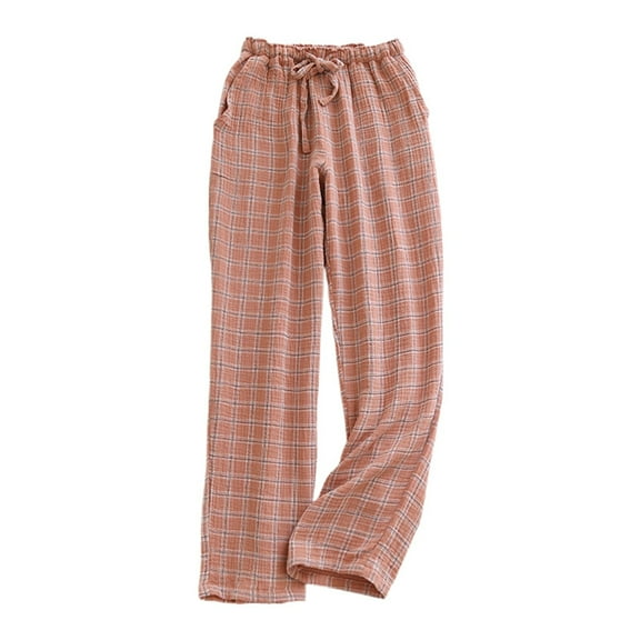 Dpytoraw Women’s Plaid Relaxed Fit Pants Plus Size Chiffon Casual Trousers For All Seasons Casual Work Pants Women Watermelon Red M