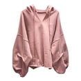 thumbnail image 1 of Dpytoraw Women's Plus Size Batwing Sleeve V Neck Hoodie Casual Chic Oversized Top For Effortless Style, 1 of 4