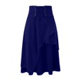 thumbnail image 1 of Dpytoraw Women's Satin High Waist Hidden Elasticized Waistband Flared Casual A Line Midi Skirt, 1 of 3