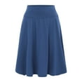 thumbnail image 1 of Dpytoraw Women's Solid Color Casual High Waist Elastic Half Body Skirt Blue XXXL, 1 of 3