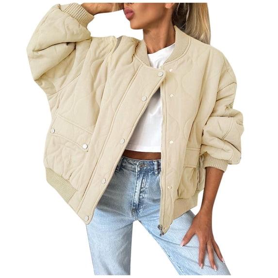 Dpytoraw Women's Solid Color Zippered Hooded Sweater Cozy Long Sleeve Winter Jacket With Button Detail