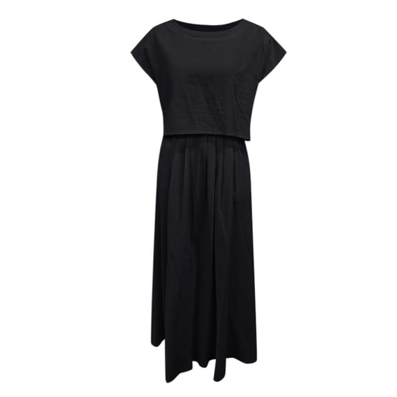 Dpytoraw Women’s Spring Summer Casual Solid Color Sleeveless Tank Top Dress Set Women’s Sustainable Organic Cotton Dresses