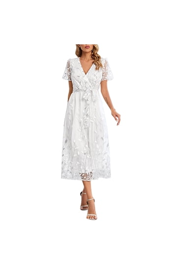 sachin and babi light blue dress White Embroidered Dress
