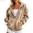 thumbnail image 1 of Dpytoraw Women's Velvet Zip Hoodie, Fleece Lined Jacket for Fall Winter Yellow M, 1 of 6