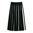 thumbnail image 1 of Dpytoraw Women's Vertical Striped Knit Skirt Elegant High Elastic Waist A Line Pleated Midi Skirt Women’s Lace Trim Slip Skirt Gray, 1 of 3