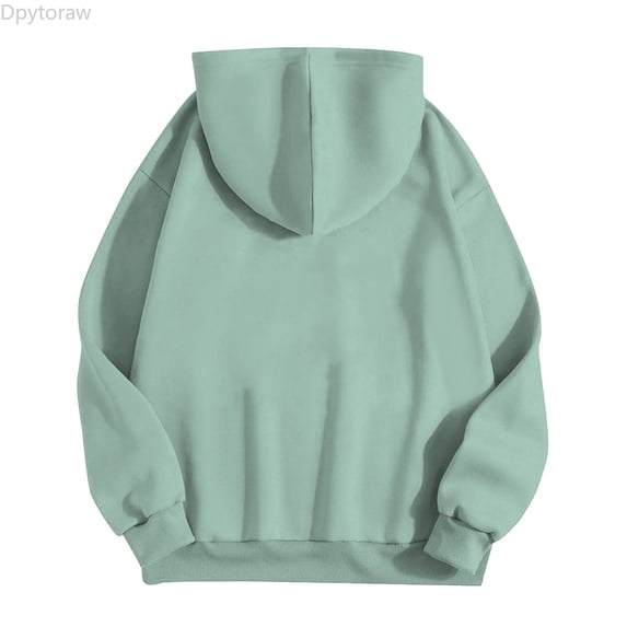 Dpytoraw Women's Zip Up Hoodie, Solid Color with Pockets for Casual Wear Green M