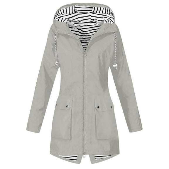 Dpytoraw Women's Zipper Women's Hardshell Outdoor Hooded Hiking Jacket