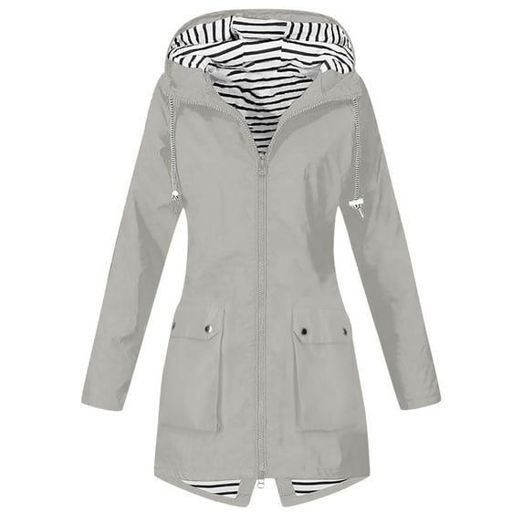 Dpytoraw Women's Zipper Women's Hardshell Outdoor Hooded Hiking Jacket