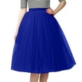 thumbnail image 1 of Dpytoraw Womens Pleated Knee Length Skirt Adult Tutu Dancing Skirt Blue One Size, 1 of 5