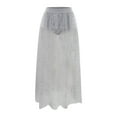 thumbnail image 1 of Dpytoraw Womens Sheer Mesh High Waist Galaxy Print A Line Maxi Skirt Underskirt White L, 1 of 2