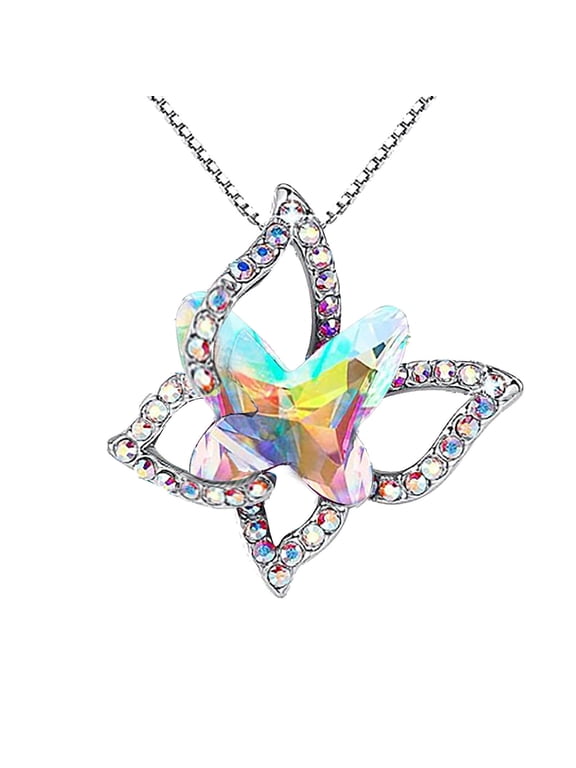 Dqueduo Angel Wing Pendant Necklaces, Alloy, 23.62"