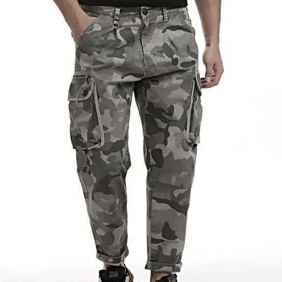 Dqueduo Cargo Pants for Men Casual Jeans Fashion Pocket Trend Men's Micro Elastic Slim Men's Jeans Overalls Gifts for Men on Clearance